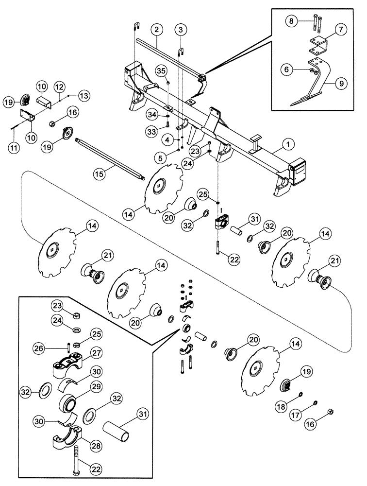 Схема запчастей Case IH RMX790 - (75.200.17) - PLOWING FOLDING FRONT MAIN DISK GANG PARTS (09) - CHASSIS/ATTACHMENTS