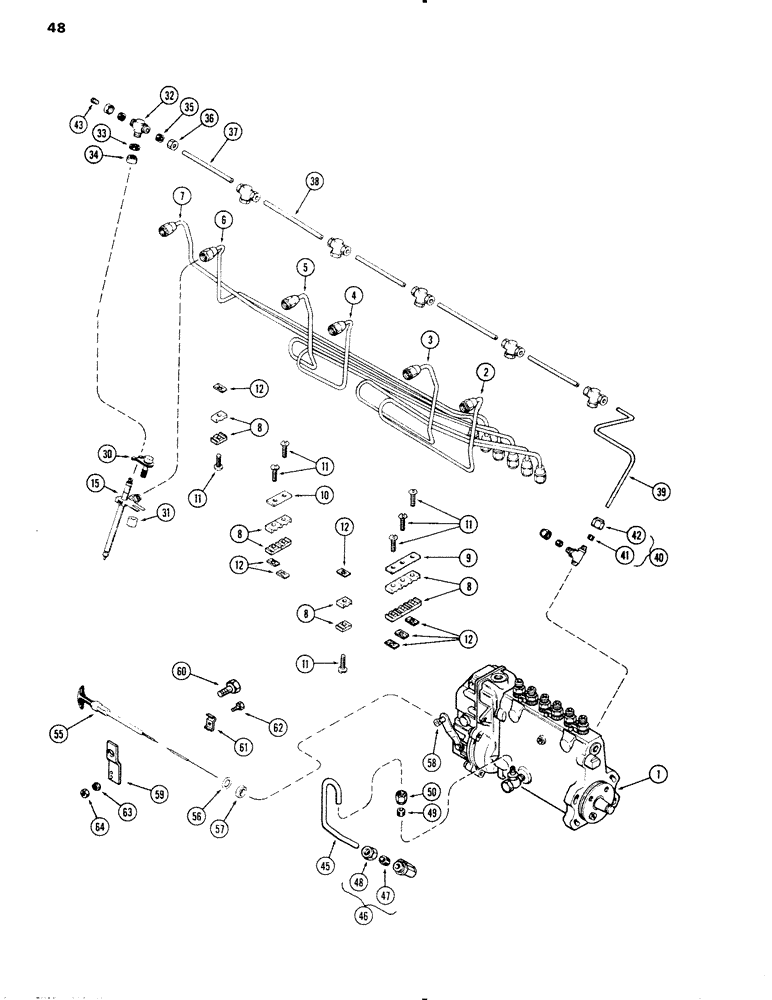 Схема запчастей Case IH 1090 - (048) - FUEL INJECTION SYSTEM, (451B) DIESEL ENGINE (03) - FUEL SYSTEM