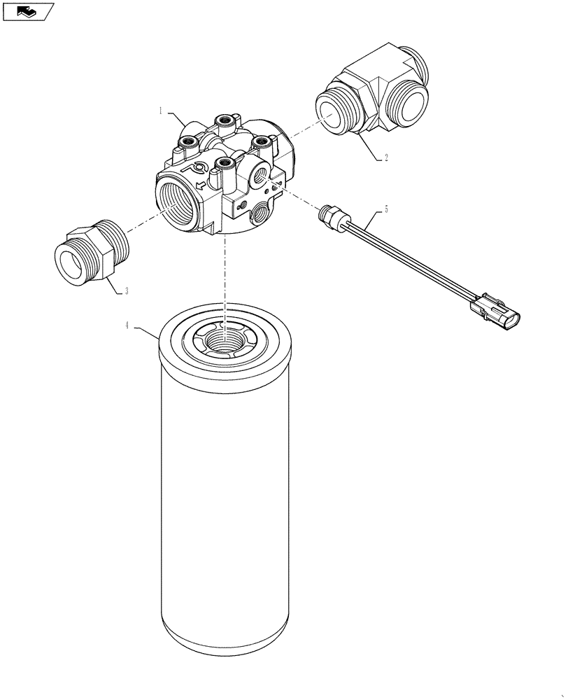 Схема запчастей Case IH 7230 - (35.300.02) - HYDRAULIC RESERVOIR RETURN FILTER ASSY (35) - HYDRAULIC SYSTEMS