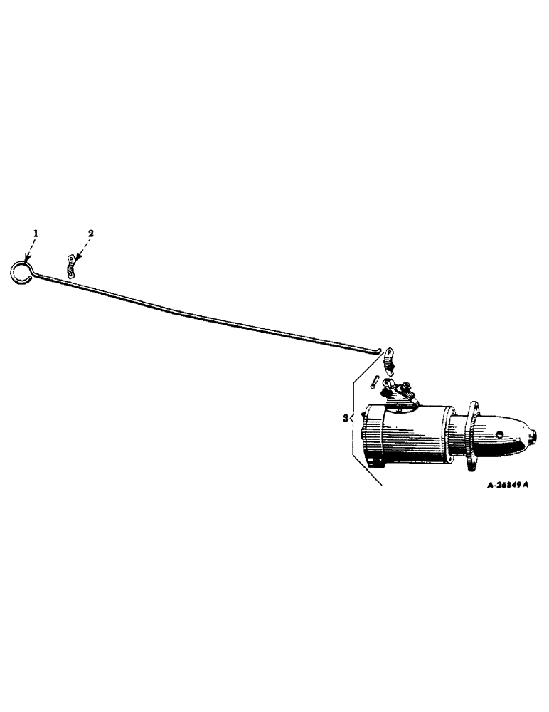 Схема запчастей Case IH FARMALL C - (069) - ELECTRICAL SYSTEM, CRANKING MOTOR AND PULL ROD (06) - ELECTRICAL SYSTEMS