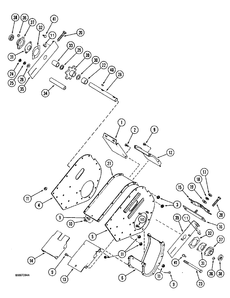 Схема запчастей Case IH 1644 - (9D-26) - TAILINGS ELEVATOR, HEAD (16) - GRAIN ELEVATORS & AUGERS