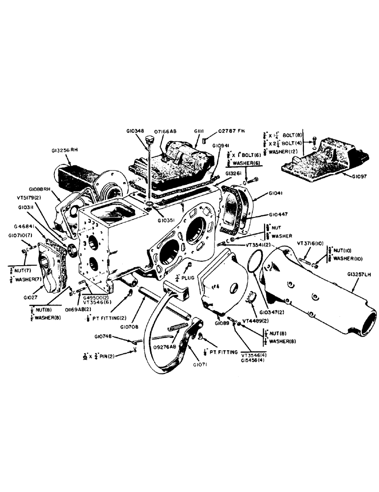 Схема запчастей Case IH 300-SERIES - (104) - TRANSMISSION CASE AND REAR AXLE HOUSINGS UTILITY TRACTORS (06) - POWER TRAIN