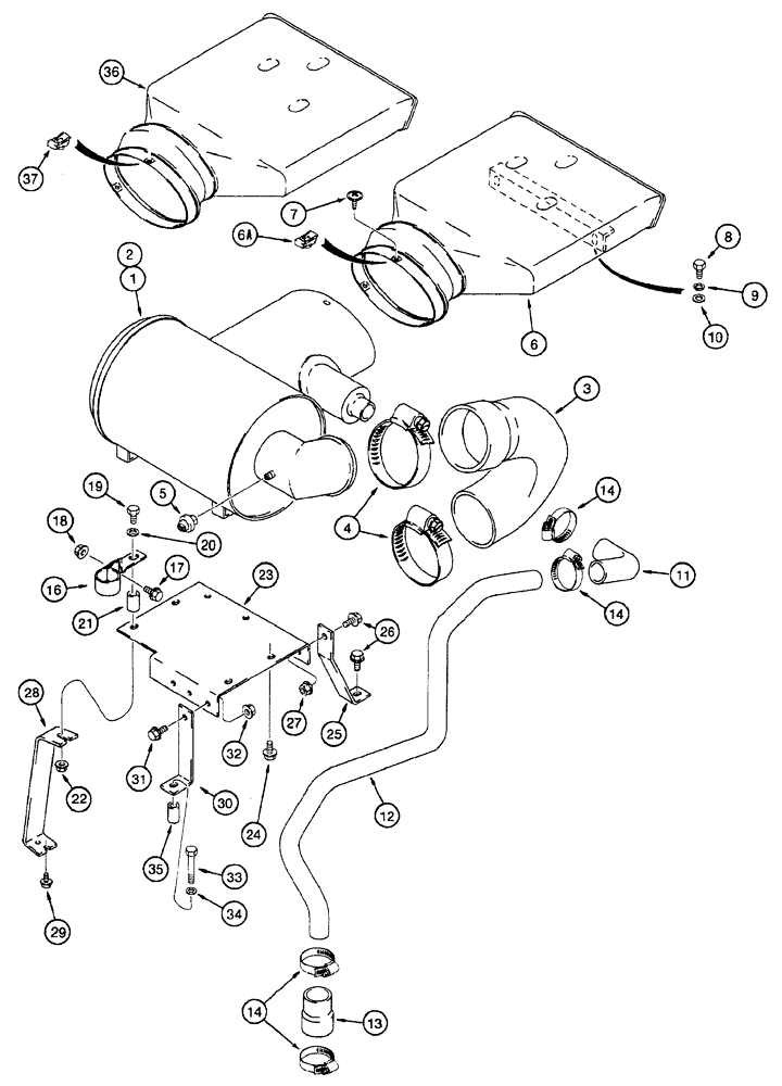 Схема запчастей Case IH 7250 - (2-014) - AIR INDUCTION SYSTEM (02) - ENGINE