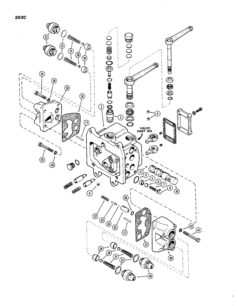 Схема запчастей Case IH 1270 - (203C) - A63534 HYDRAULIC CONTROL VALVE, LEFT HAND OPTIONAL VARIABLE (08) - HYDRAULICS