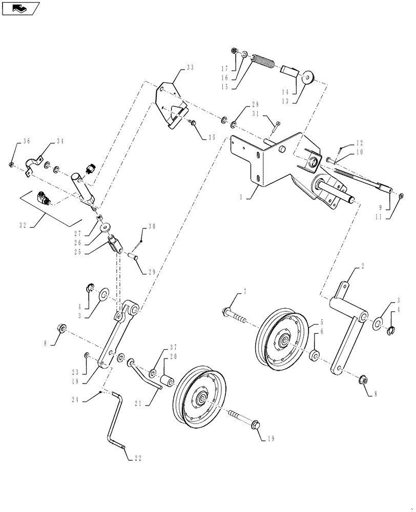 Схема запчастей Case IH 9230 - (80.180.12[02]) - TENSIONER,DUAL DRIVE (80) - CROP STORAGE/UNLOADING