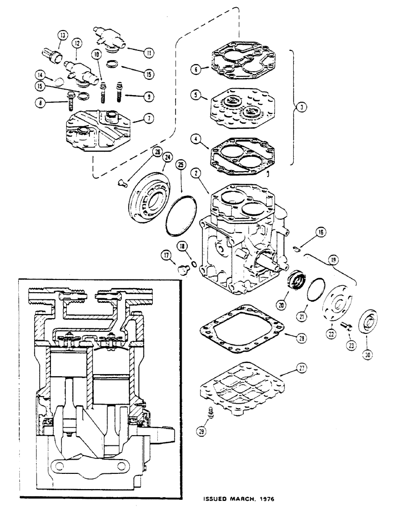 Схема запчастей Case IH 1175 - (335A) - YORK COMPRESSOR, USED PRIOR TO TRACTOR SERIAL NUMBER 8786739 (09) - CHASSIS