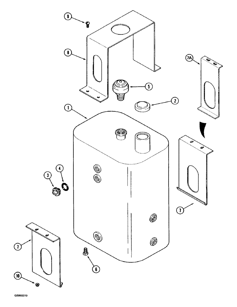 Схема запчастей Case IH 1670 - (8-02) - RESERVOIR, HYDRAULIC OIL (07) - HYDRAULICS