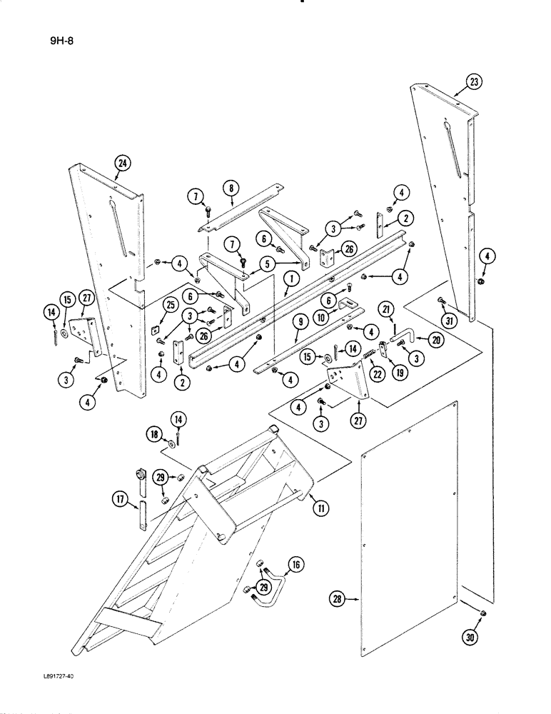 Схема запчастей Case IH 1670 - (9H-08) - SERVICE LADDER (12) - CHASSIS