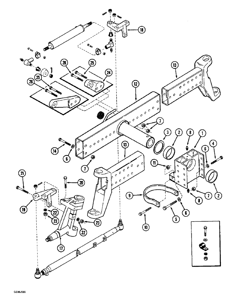 Схема запчастей Case IH 1660 - (5-26) - STEERING AXLE, ADJUSTABLE, RICE COMBINE (04) - STEERING