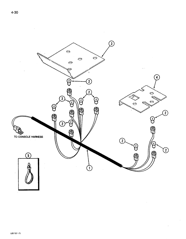 Схема запчастей Case IH 1680 - (4-030) - CONSOLE BACK LIGHTING HARNESS, PRIOR TO P.I.N. JJC0047058 (06) - ELECTRICAL