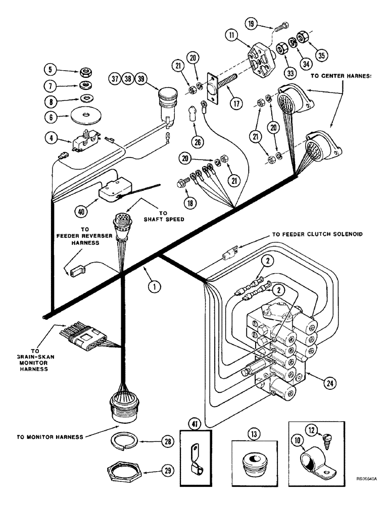 Схема запчастей Case IH 1680 - (4-08) - CONSOLE HARNESS, LEFT-HAND CONSOLE (06) - ELECTRICAL