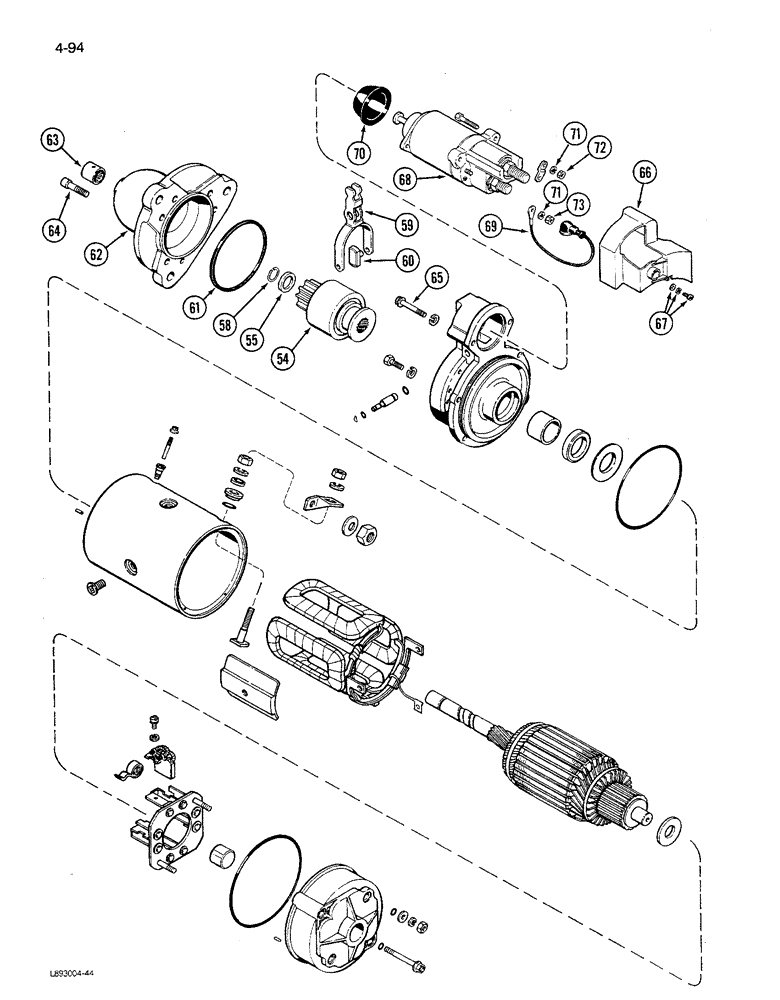 Схема запчастей Case IH 1680 - (4-094) - STARTER ASSEMBLY (CONTD) (06) - ELECTRICAL