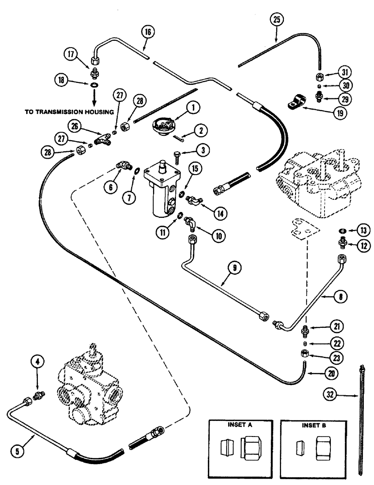 Схема запчастей Case IH 2090 - (7-342) - DIFFERENTIAL LOCK MECHANISM, PRIOR TO TRANSMISSION SERIAL NUMBER 10211449 (07) - BRAKES