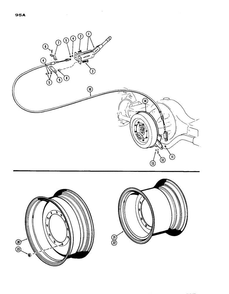 Схема запчастей Case IH 1200 - (095A) - PARKING BRAKE SYSTEM (07) - BRAKES