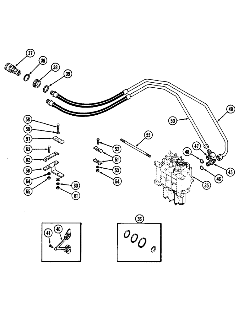 Схема запчастей Case IH 2290 - (8-410) - REMOTE HYDRAULICS, REMOTE ATTACHMENT, NUMBER 3 CIRCUIT, WITH LOCKOUT QUADRANT (08) - HYDRAULICS