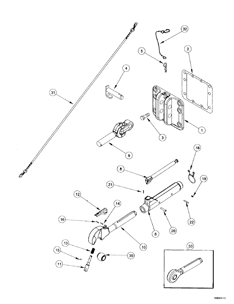 Схема запчастей Case IH MX270 - (9-118) - TOP LINK, HITCH, EUROPE ONLY (09) - CHASSIS/ATTACHMENTS