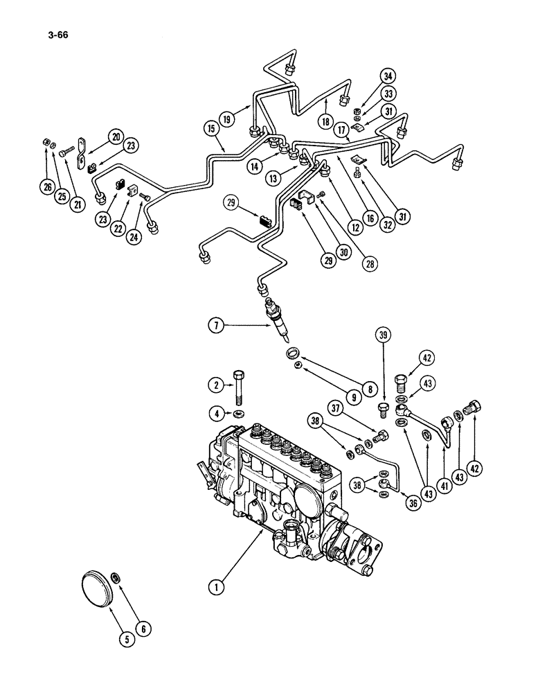 Схема запчастей Case IH 4994 - (3-66) - FUEL INJECTI0N SYSTEM, 866 CUBIC INCH DIESEL ENGINE (03) - FUEL SYSTEM