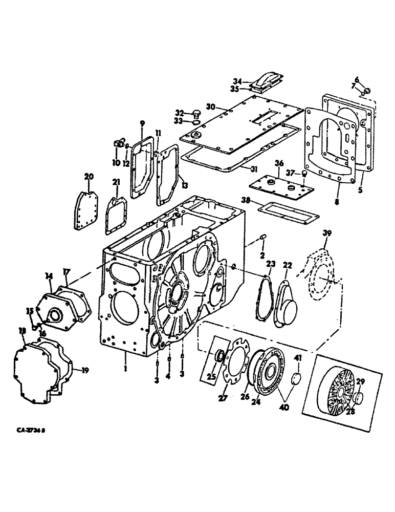 Схема запчастей Case IH 4366 - (07-17) - DRIVE TRAIN, FRONT AND REAR AXLE CENTER FRAME, 4366 TRACTOR (04) - Drive Train