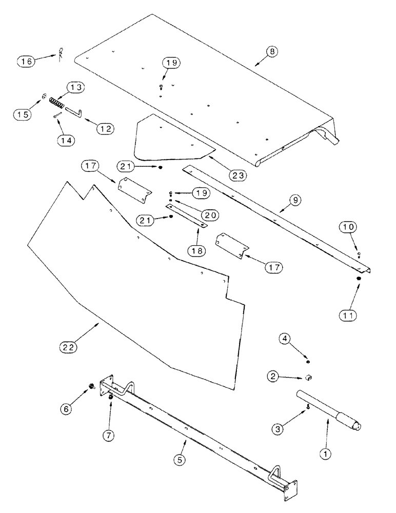 Схема запчастей Case IH 2344 - (09D-12) - CLEANING SHOE DOOR - SHIELD - MODELS WITH STRAW AND CHAFF SPREADER (16) - GRAIN ELEVATORS & AUGERS