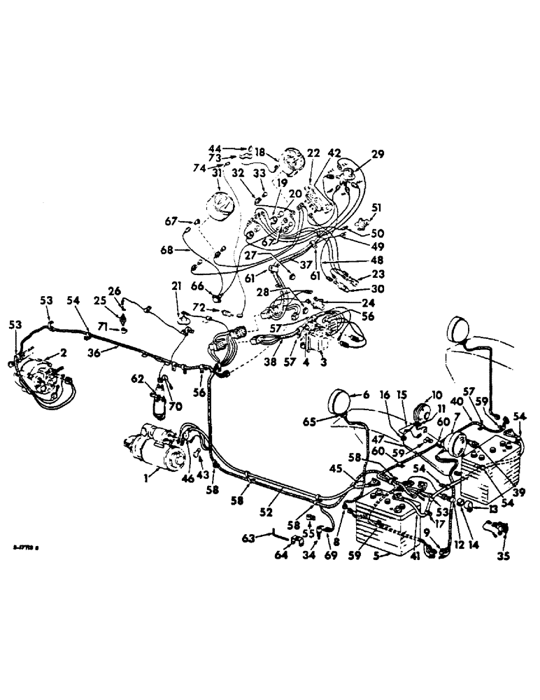 Схема запчастей Case IH 544 - (G-20) - ELECTRICAL SYSTEM, STARTING AND LIGHTING, INTERNATIONAL DIESEL ENGINE TRACTORS (06) - ELECTRICAL SYSTEMS