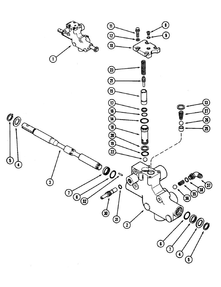 Схема запчастей Case IH 4890 - (8-328) - HITCH CONTROL VALVE ASSEMBLY, PRIOR TO P.I.N. 8860450 (08) - HYDRAULICS