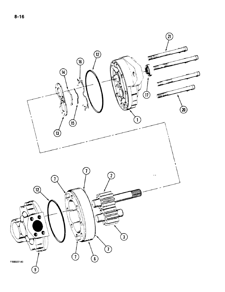 Схема запчастей Case IH 9280 - (8-16) - HYDRAULIC GEAR PUMP ASSEMBLY (08) - HYDRAULICS