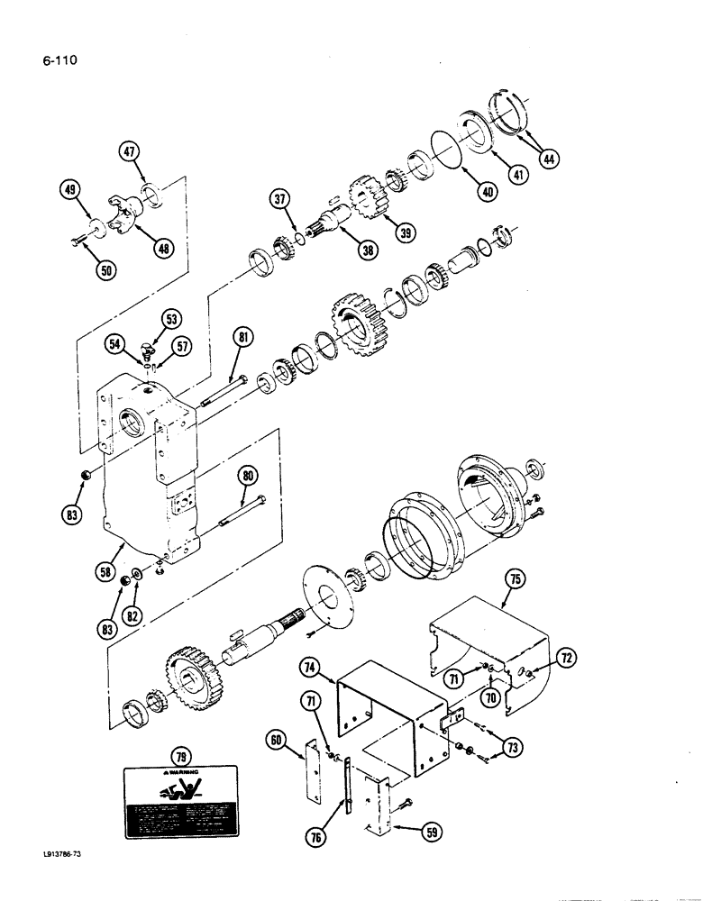 Схема запчастей Case IH 9280 - (6-110) - PTO TRANSFER CASE ASSEMBLY, (CONT) (06) - POWER TRAIN