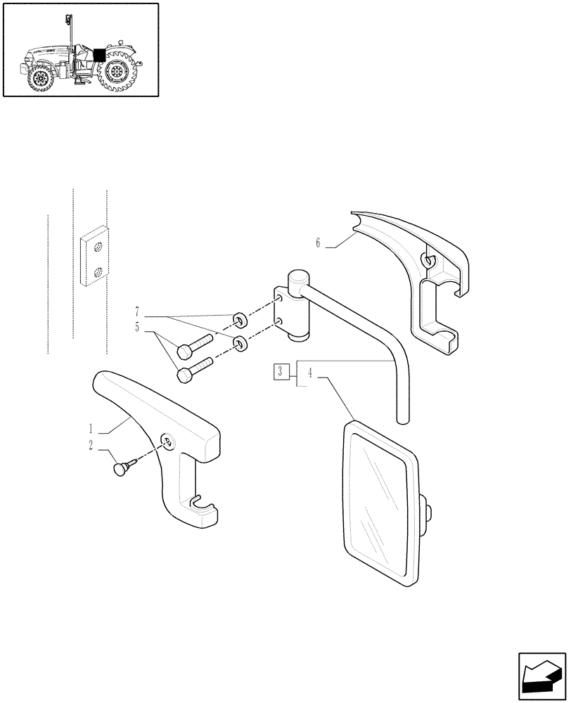 Схема запчастей Case IH JX1095N - (1.92.872) - (VAR.878) REAR VIEW MIRROR - L/CAB (10) - OPERATORS PLATFORM/CAB