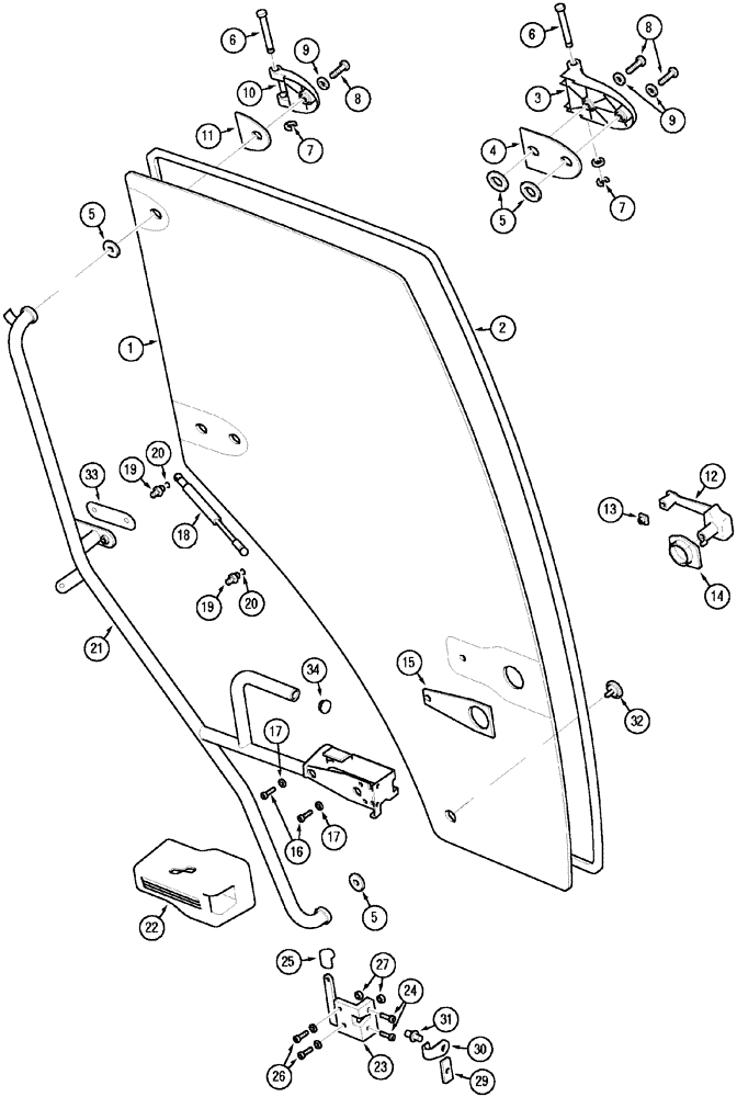 Схема запчастей Case IH MX90C - (09-24) - DOOR LEFT (09) - CHASSIS