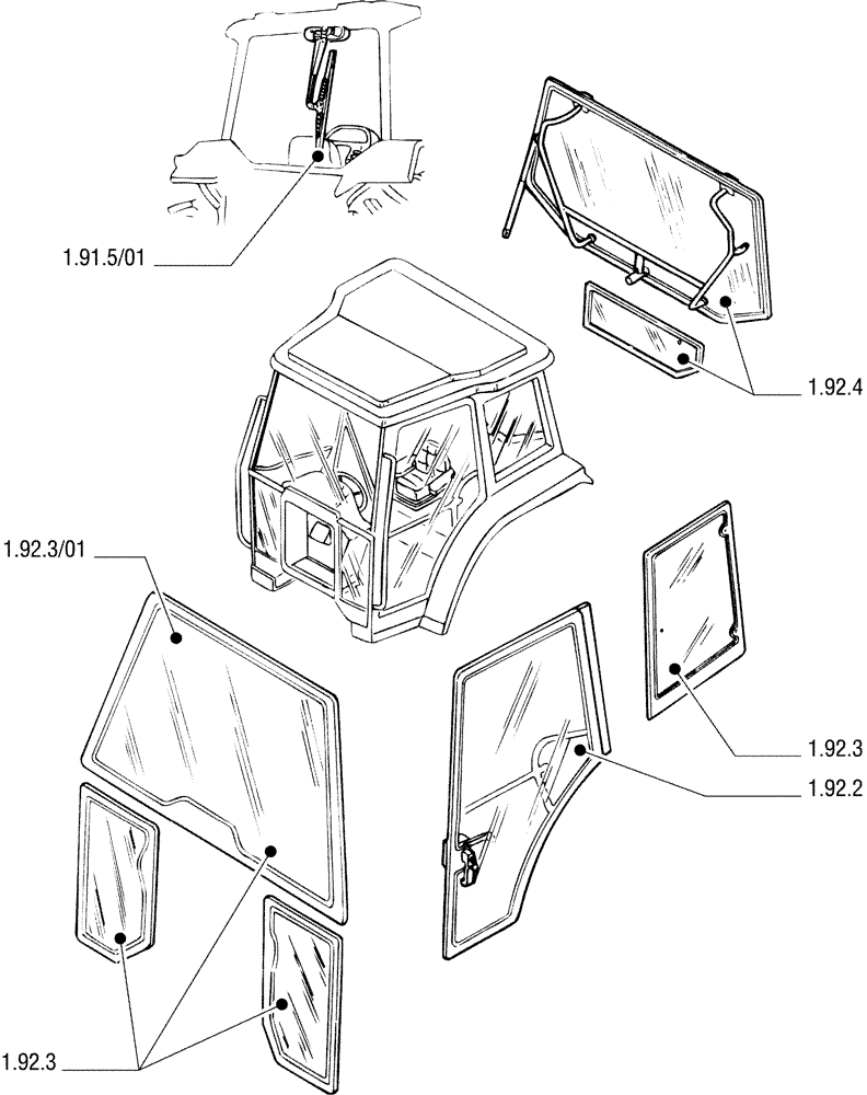 Схема запчастей Case IH JX90U - (SEC. 10[03]) - DRIVERS COMPARTMENT (00) - GENERAL