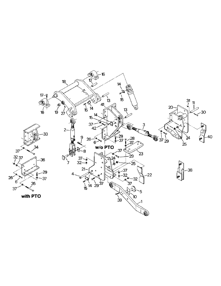 Схема запчастей Case IH KR-1225 - (10-01) - 3-POINT HITCH AND MOUNTING Options & Miscellaneous