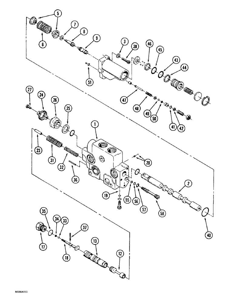 Схема запчастей Case IH 9310 - (8-048) - HYDRAULIC REMOTE VALVE SECTION, FIRST, SECOND, THIRD OR FOURTH SECTIONS W/FLOAT ONLY (08) - HYDRAULICS