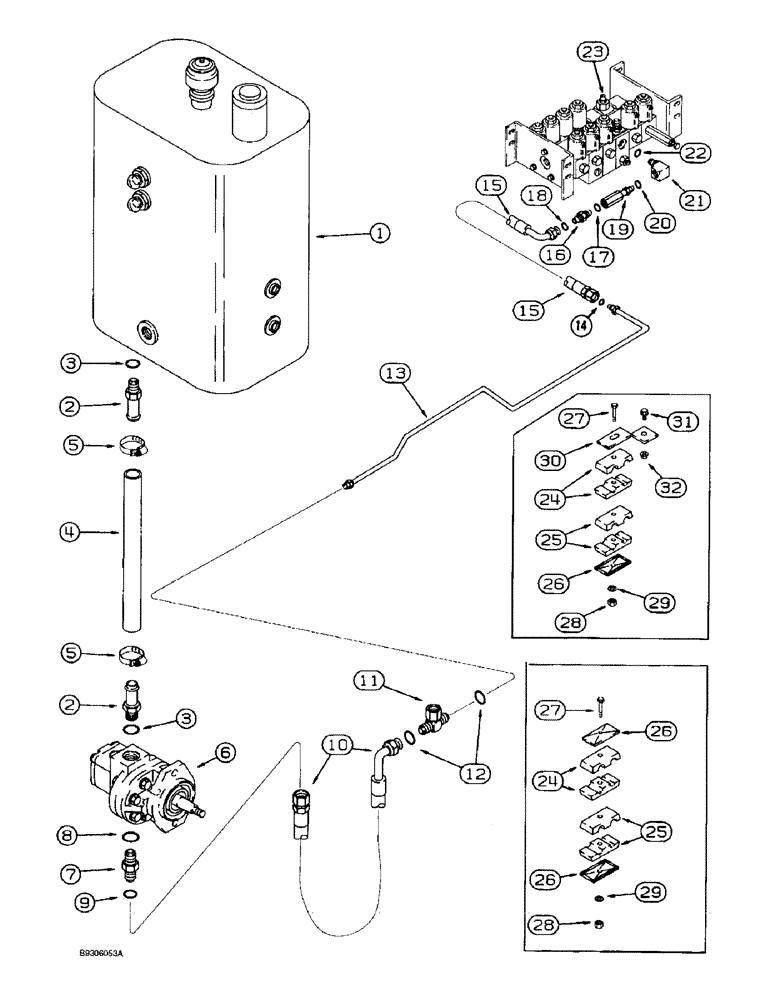 Схема запчастей Case IH 1688 - (8-24) - HEADER LIFT SUPPLY SYSTEM (07) - HYDRAULICS