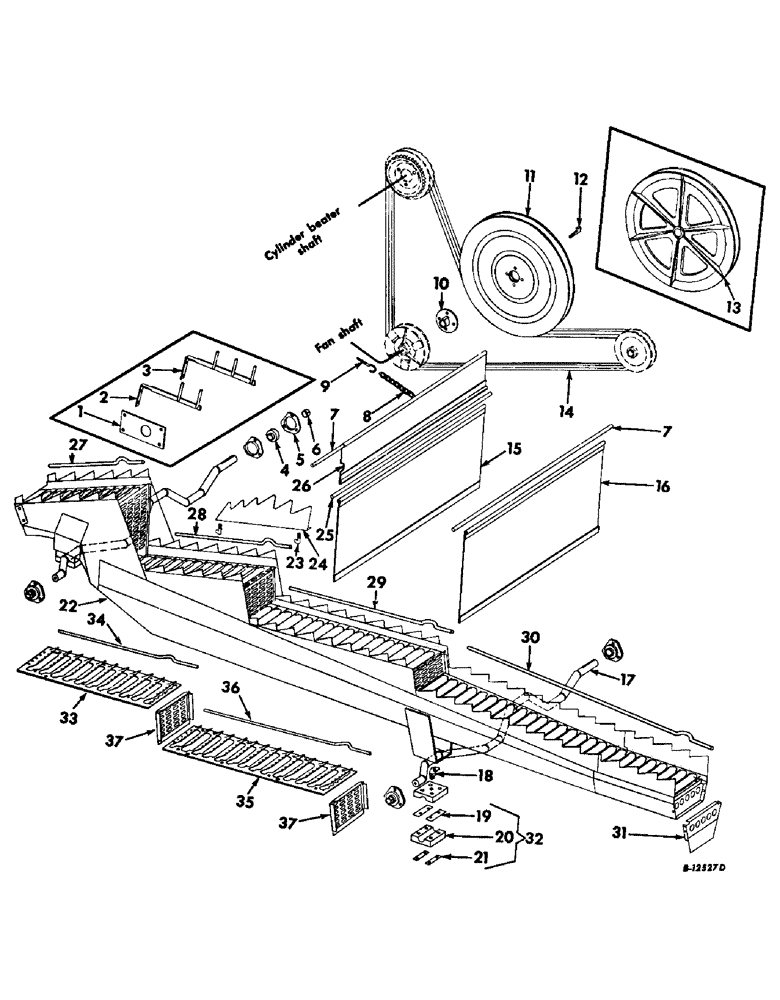 Схема запчастей Case IH 503 - (085) - STRAW RACK AND DRIVE, SEE NOTE (72) - SEPARATION