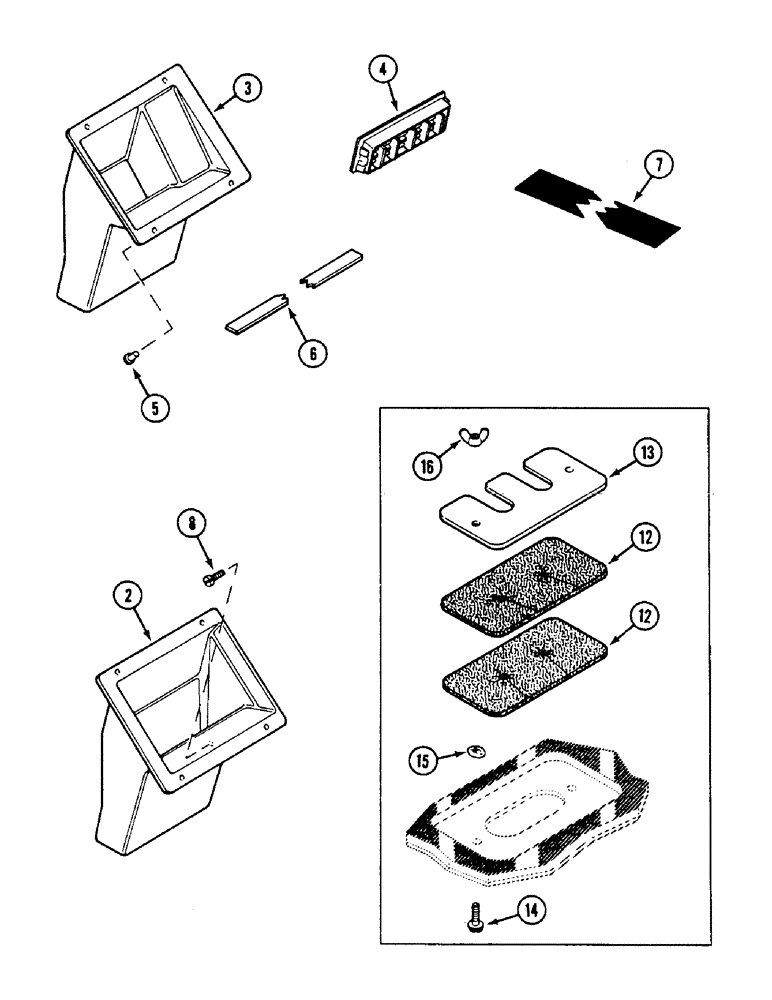 Схема запчастей Case IH 1594 - (9-422) - VENTILATION CONSOLE (09) - CHASSIS/ATTACHMENTS