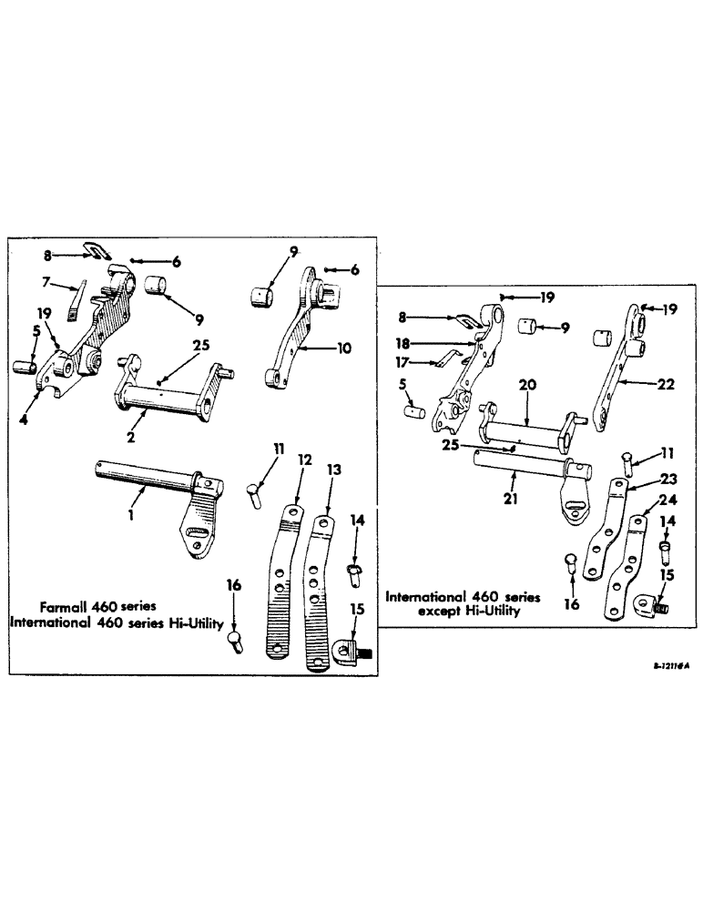 Схема запчастей Case IH 460 - (207) - DRAWBARS & HITCHES, ROCKSHAFT BEARING & LATERAL LIMITER Drawbar & Hitches