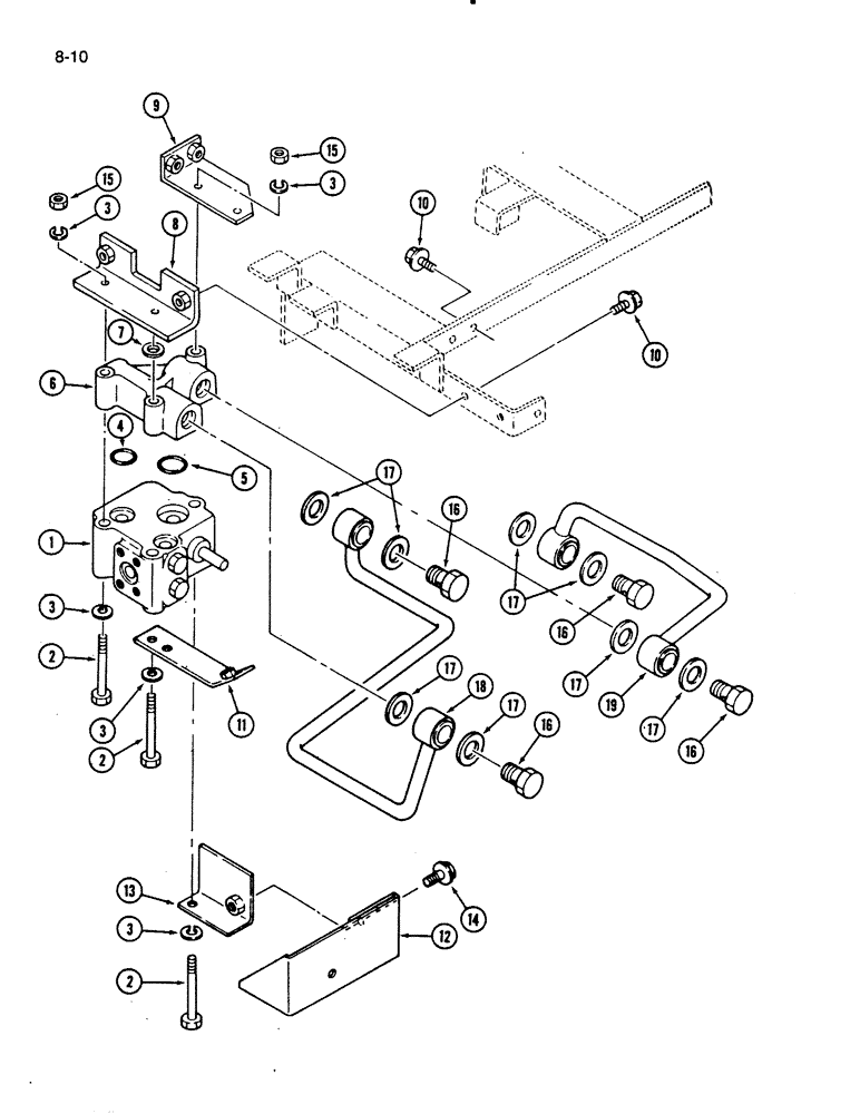 Схема запчастей Case IH 275 - (8-10) - FLOW DIVIDER VALVE AND LINES (08) - HYDRAULICS