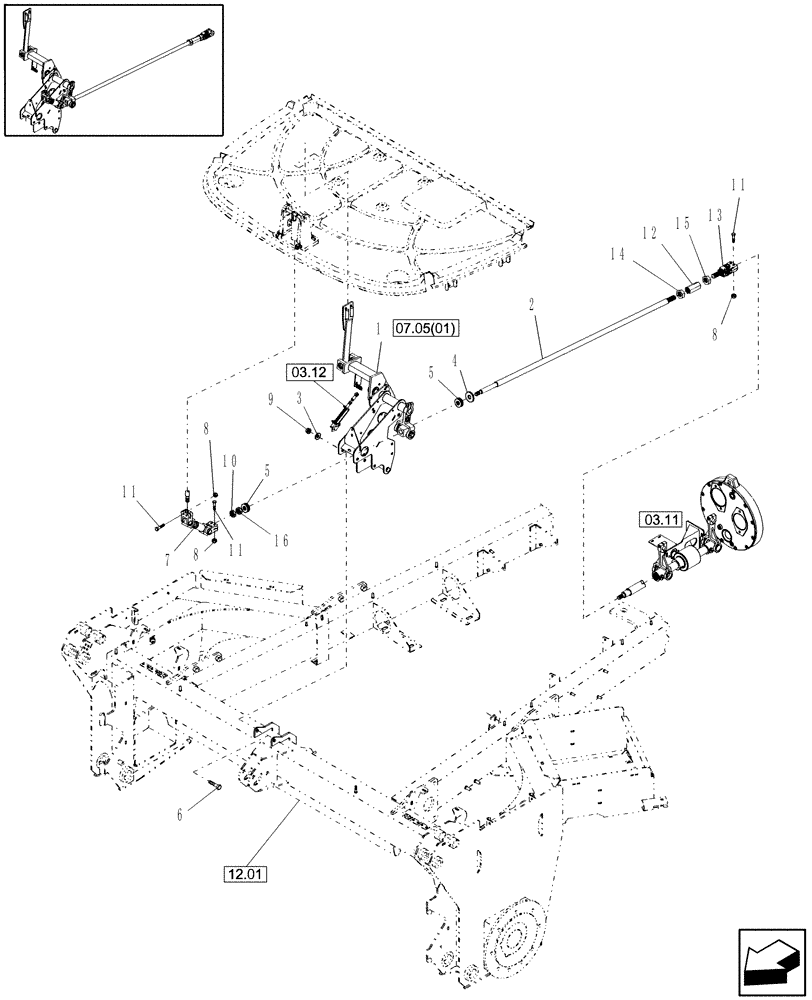 Схема запчастей Case IH WDX1202S - (03.09[2]) - HYDROSTATIC TRANSMISSION COMMAND (03) - TRANSMISSION