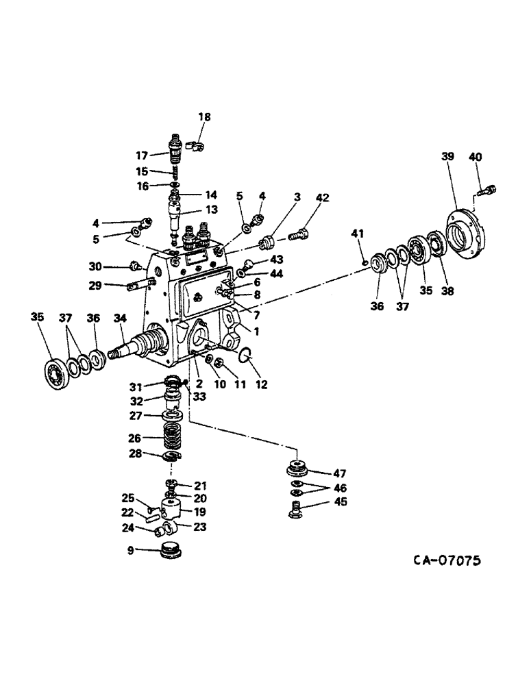 Схема запчастей Case IH 284 - (12-64) - POWER, DIESEL ENGINE, NISSAN, FUEL INJECTION PUMP, INNER PARTS Power