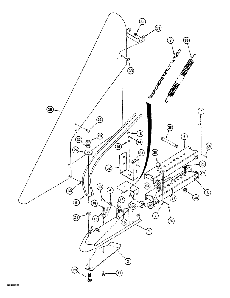 Схема запчастей Case IH 2044 - (9A-47A) - PLANT LIFTER, LEFT-HAND, P.I.N. JJC13600 AND AFTER (13) - PICKING SYSTEM