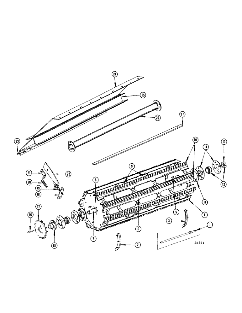 Схема запчастей Case IH 400 - (042) - RUB BAR CYLINDER (66) - THRESHING