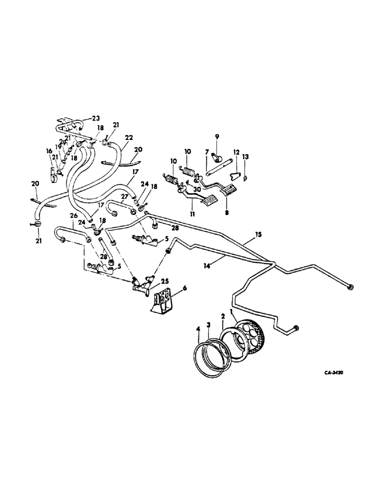 Схема запчастей Case IH 2400 - (04-04) - BRAKES, BRAKES, INTL 454 WITH S/N 8310 AND ABOVE, INTL 2400 SERIES WITH S/N 3211 AND ABOVE (5.1) - BRAKES