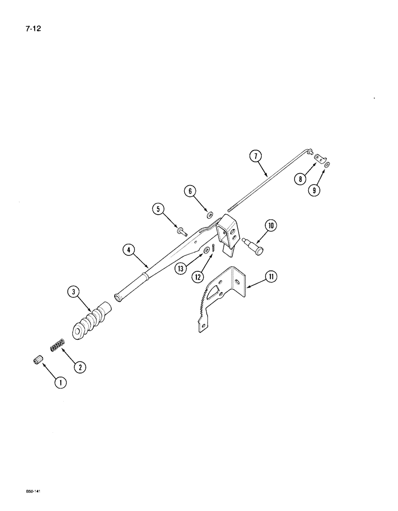 Схема запчастей Case IH 495 - (7-012) - PARK BRAKE HAND LEVER, TWO WHEEL DRIVE TRACTOR (07) - BRAKES