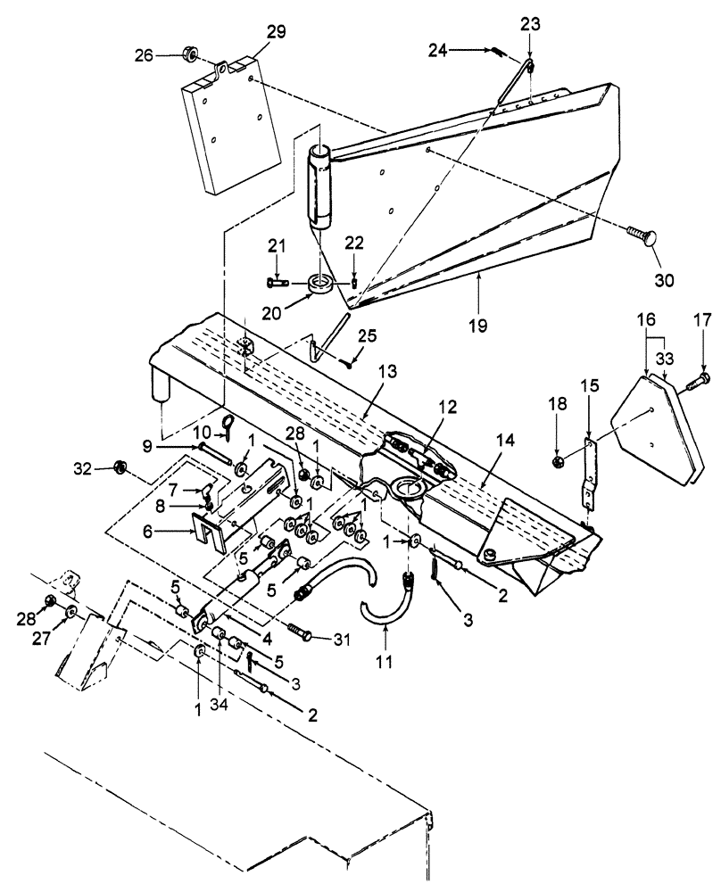 Схема запчастей Case IH DCX101 - (39.100.03) - TRAIL FRAME, CENTER (39) - FRAMES AND BALLASTING