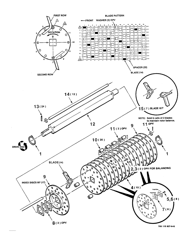 Схема запчастей Case IH 8610 - (5-08) - ROTOR ASSEMBLY (64) - CHOPPING