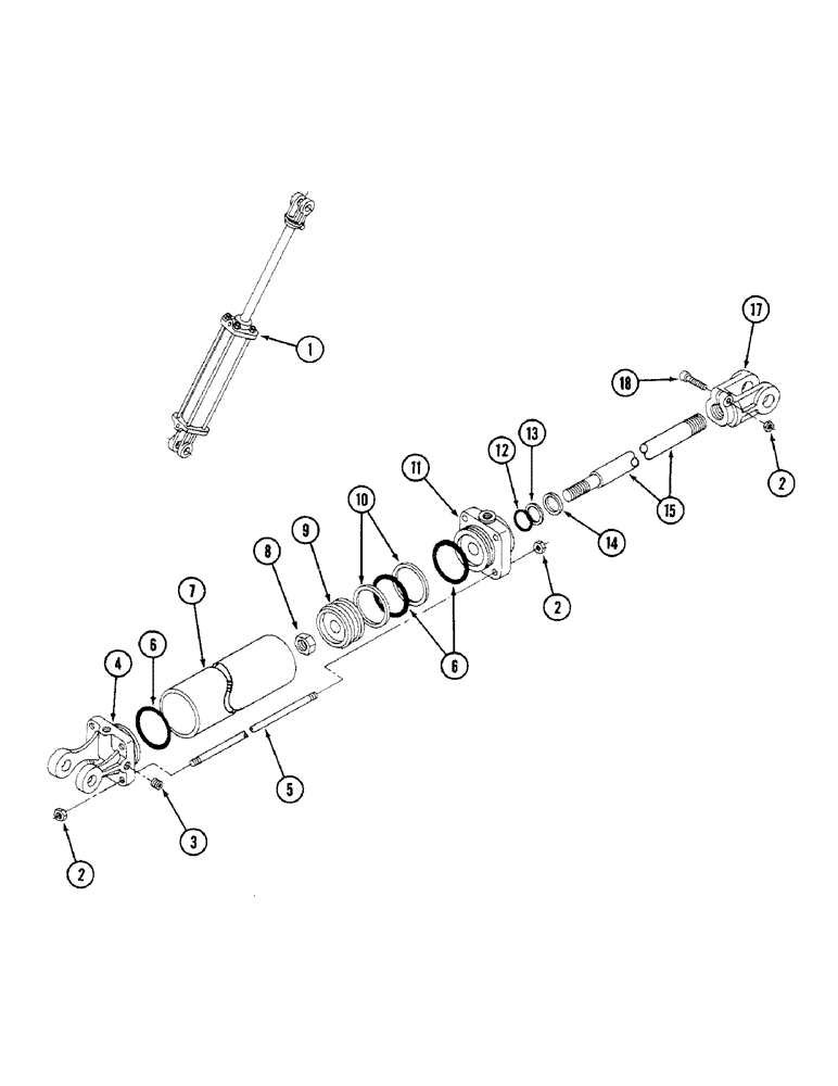 Схема запчастей Case IH 3450 - (16) - HYDRAULIC BALE SLICER CYLINDER, 2 INCH BORE (50 MM) X 8 INCH STROKE (203 MM) 