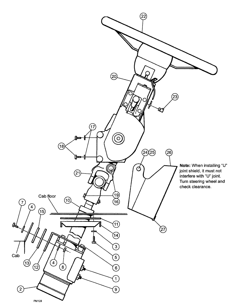 Схема запчастей Case IH SPX3200B - (004) - STEERING ASSEMBLY (41) - STEERING