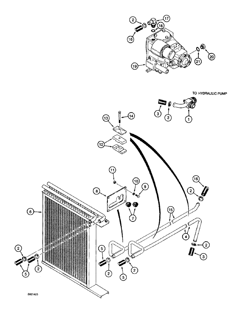 Схема запчастей Case IH 2055 - (6-02) - OIL COOLER SYSTEM (03) - POWER TRAIN