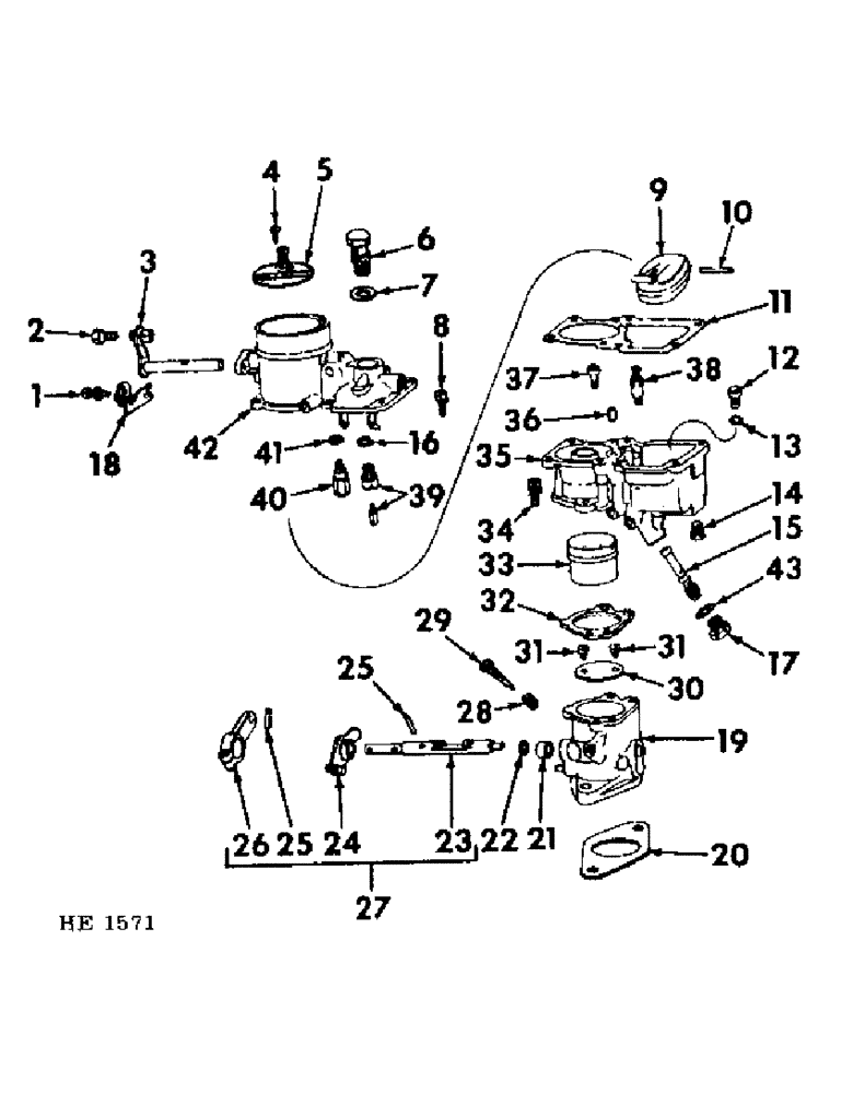 Схема запчастей Case IH 4000 - (12-36) - POWER, CARBURETOR, BENDIX Power