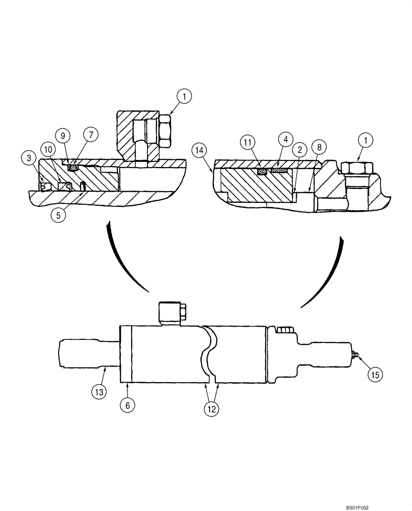 Схема запчастей Case IH 70XT - (08-22) - CYLINDER - LOADER BUCKET, 70XT(NA) BSN JAF0371243, 70XT(EU) BSN JAF0351854 (08) - HYDRAULICS